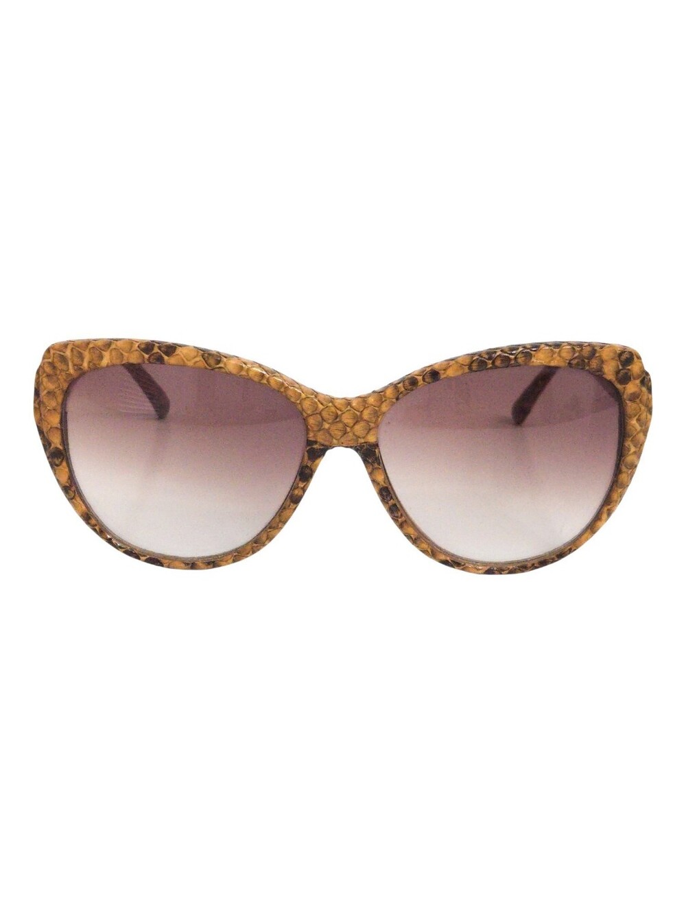 Charles Jourdan France Vtg 80s Handmade Brown Snakeskin Sunglasses- DISPLAY ONLY